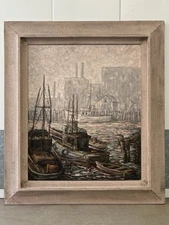 🔥 Vintage 1950s California CATALINA Plein Air Impressionist Oil Painting, UPTON