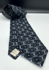 John W. Nordstrom Men's 100 Silk Tie Black Geometric Made in the USA