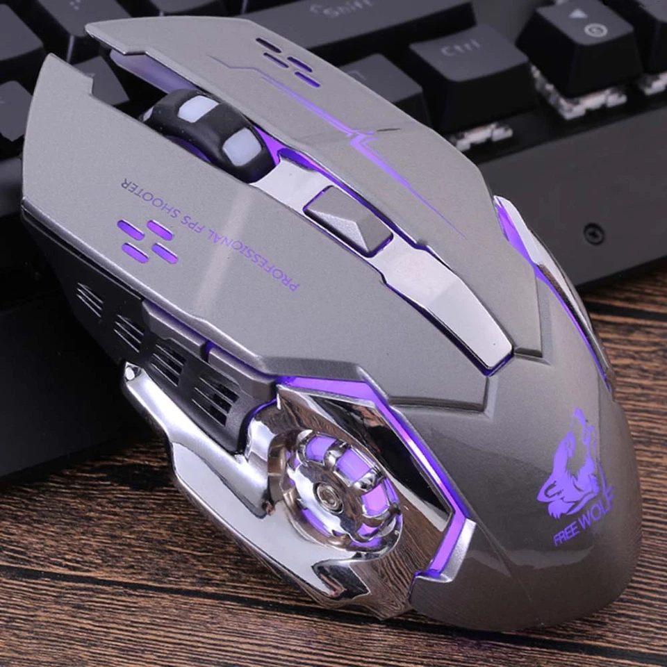 Rechargeable X8 Wireless Game Mouse Silent LED Backlit USB 1800DPI Optical - Image 4 of 4