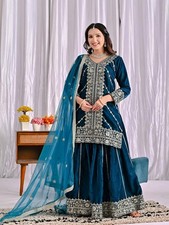 Women Indian Designer Salwar Kameez Readymade Partywear Velvet Suits eid festive