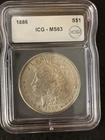 1886 Morgan Silver Dollar MS63  Certified Beautiful Tone