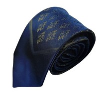 VTG 60s 70s Wemlon by Wembley Navy and Gold Skinny Tie