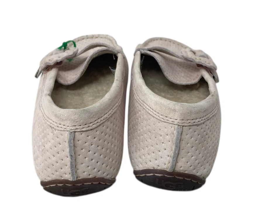 UGG Pink Beige Driving Moccasins Size 8.5 Women's Slip On Shoes Flats Thelma  - Image 4 of 4
