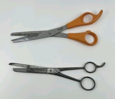 Lot of 2 Vintage Professional Thinning Shears - Burmax Italy Molybdenum Japan