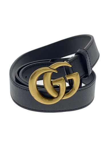GUCCI Women's Leather Belt, Black, Solid Color, 409417