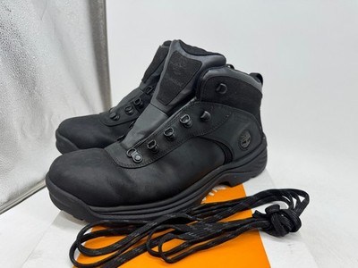 Timberland Flume Hiking Boots Men's Black Leather Lace-Up Waterproof - 9.5 WIDE