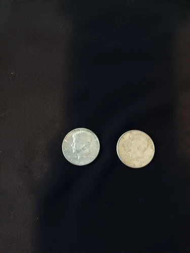 Lot of 2 - 1964 Kennedy Half Dollar 90%  Silver Coins circulated 0.9 Fineness