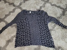 Womens John Robshaw for Lucky Brand Shirt Blouse Size 3X  Blue Print Boho