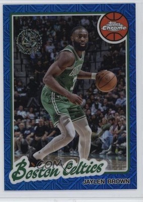 2025-26 Topps 1980-81 Chrome Silver Pack Blue Refractor 75/150 Jaylen Brown 1ku6