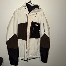 NWOT Helly Hansen SOGN Shell Jacket White Hoo...