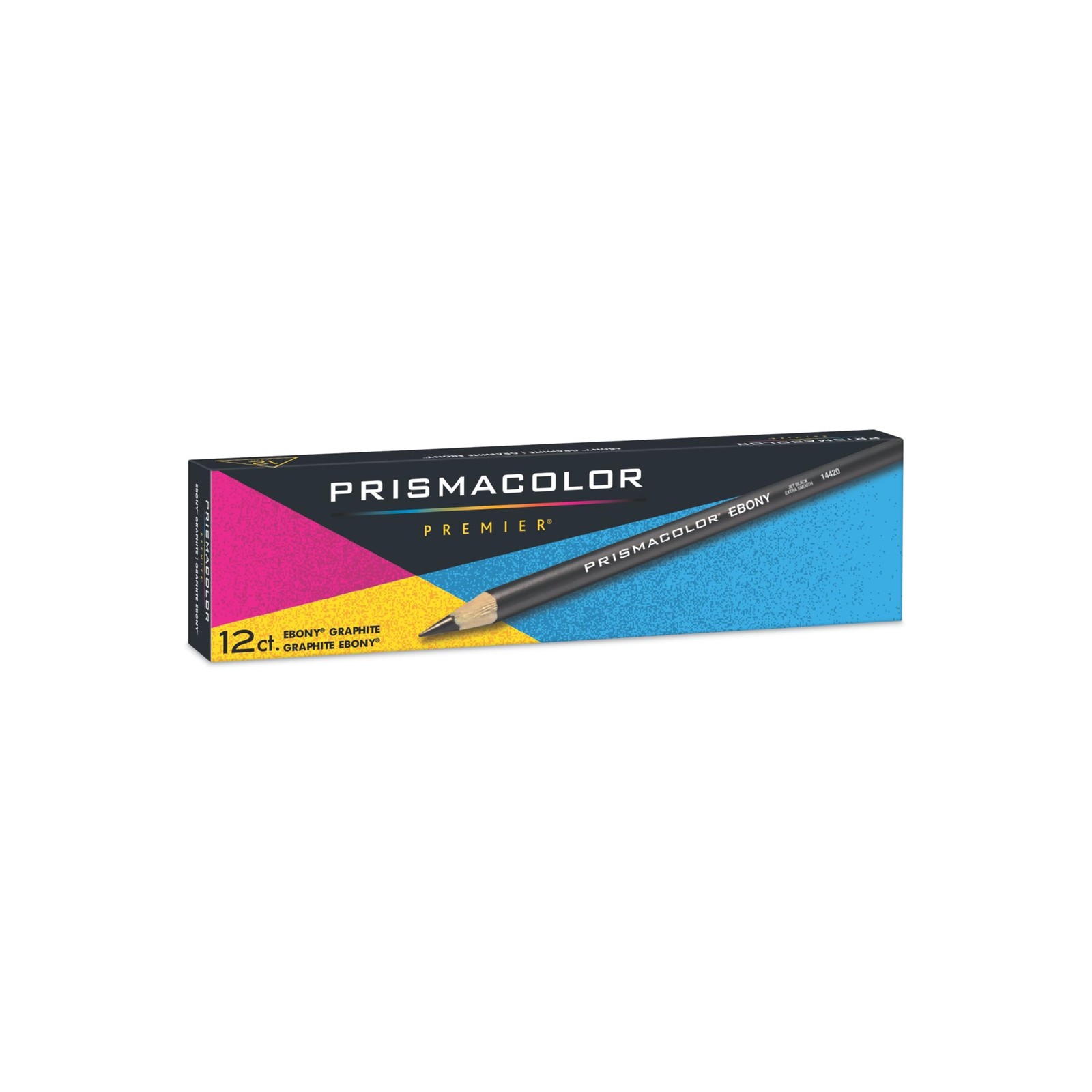 Prismacolor Ebony Graphite Drawing Pencils, 12 count (Pack of 1), Black 