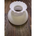 Vintage Fenton White Milk Glass Hobnail Lamp Shade Ruffled Edge Hurricane 7 Inch