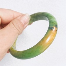Natural peacock Peach Blossom blue Jade Bracelet Bangle 62mm healing