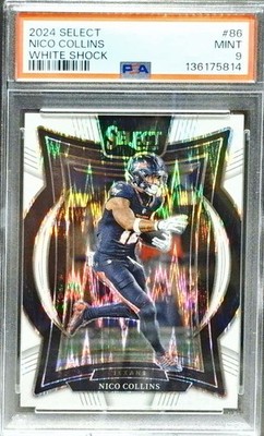 2024 Panini Select - Concourse Nico Collins #86 White Shock Prizm /199