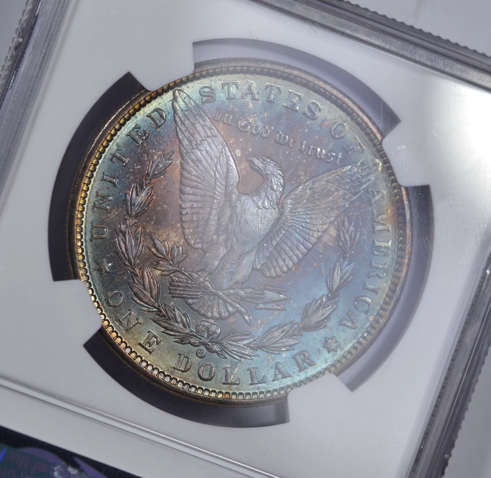 1899-O MORGAN SILVER DOLLAR DUAL BLUEBERRY TONER NGC MS64 BEAUTIFUL COIN - Image 3 of 4