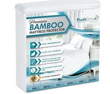 PlushDeluxe Premium Bamboo Mattress Protector  Twin Size Waterproof New