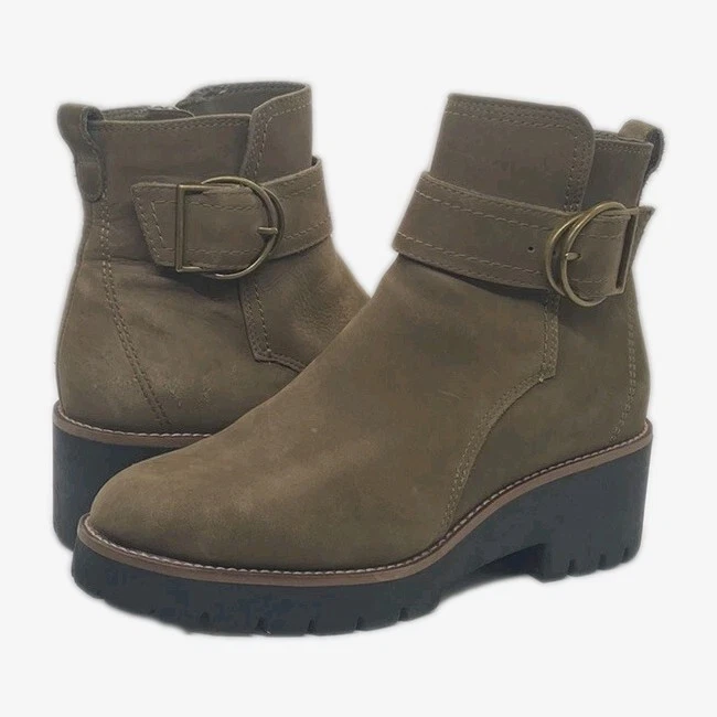 Blondo Waterproof Dagger Boot Womens 9.5M Dark Taupe Side Zip Chunky Gorpcore