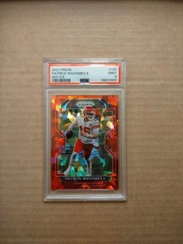 2021 PATRICK MAHOMES II Panini Prizm Red Ice #190 PSA 9 MINT Chiefs Color Match