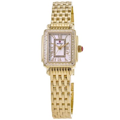 New Michele Deco Madison Diamond White Mother of Women's Watch MWW06D000173