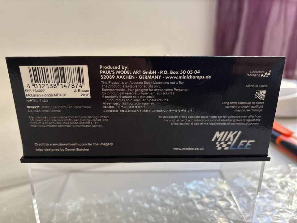 Button 2016 McLaren Abu Dhabi 1/4: Minichamps F1  - Photo 4/4