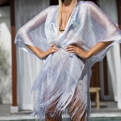 Sheer Fringe Beach Cover Up Women Kimono Dress Bikini Summer | eBay