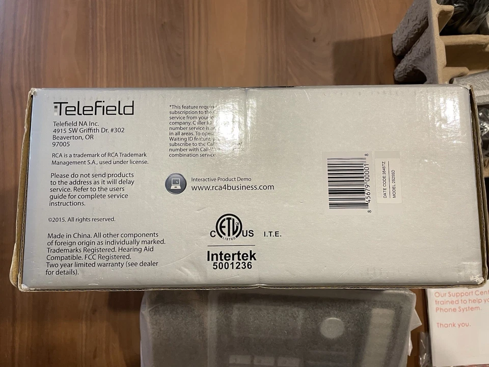 Altavoz empresarial RCA 25255RE2 2 líneas con cable e inalámbrico nuevo en caja Telefield Foto 4 de 4