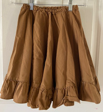 Girls Handmade Ruffle Skirt Brown Sz 4-5T 