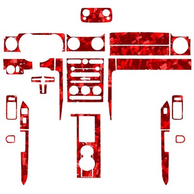 36Pcs Ford Mustang Red Forged Carbon Fiber Kit Full Interior Cover Sticker 05-09