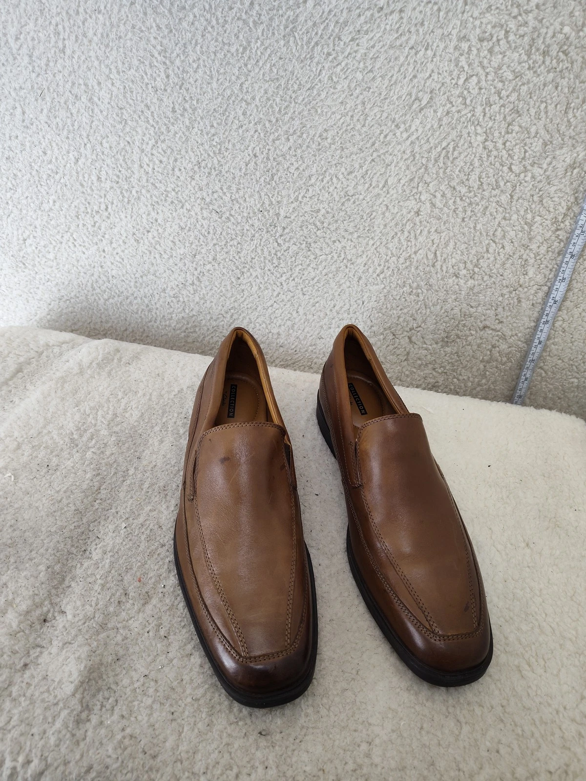 Mocassini uomo Clarks Collection 9 5 pelle marrone slip on morbidi ammortizzati scarpe eleganti
