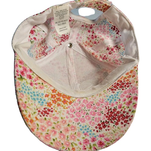 Girls Hat "LOVE" Floral Baseball Cap Youth Size Cotton Adjustable - Picture 5 of 6