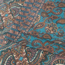 Sanskriti Vintage Blue Indian Sarees Moss Crepe Printed Sari 5Yd Craft Fabric