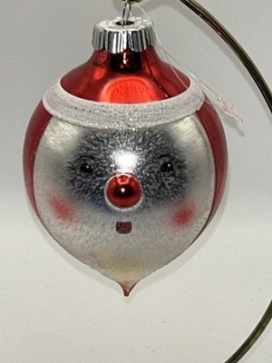 Christopher Radko Shiny Brite Santa Face Mercury Glass Ornament 4 