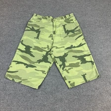 Eway green camo streetwear baggy shorts men’s 36