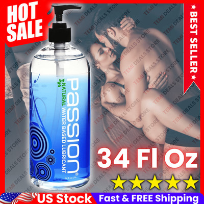 Passion Natural Water-Based Personal Lubricant, 34 Fl Oz - Premium, Non-Sticky**