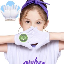 24Pcs Moisturizing White Cotton Gloves for Dry Hands Eczema Gloves for Kid and W