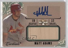 2014 Topps Triple Threads Unity Jumbo Relics Emerald 26/50 Matt Adams Auto 0s3