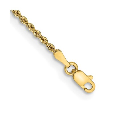 14K 8 Zoll 2 mm normales Seil mit Karabinerverschluss Kette Halskette Damen USA
