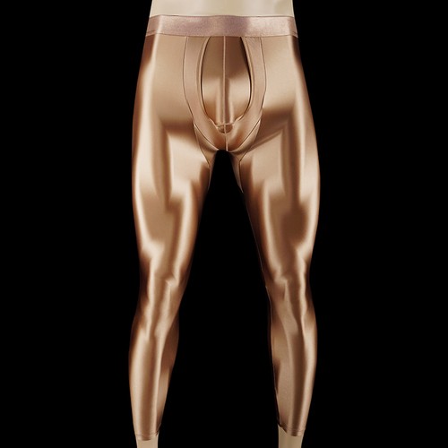 Men Sexy Glossy Smooth Pants Breathable Joggings Yoga Tights Stretch Underpants - Picture 6 of 38