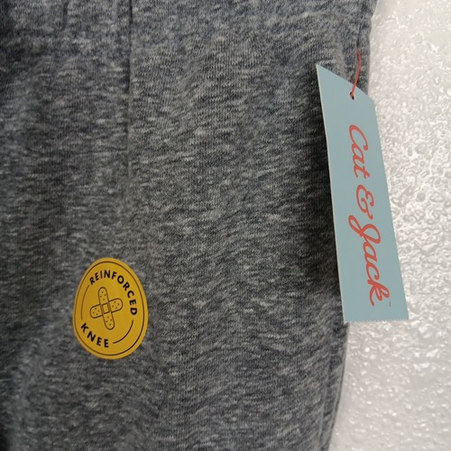 Cat & Jack Joggers Medium (8) Gray Boys Reinforced Knee Drawstring Pull On NWT - Picture 2 of 9