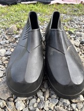 Lacrosse Boots Black Rubber Overshoes Pull On Men's Large Waterproof Low Top