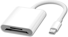 Apple MFi Certified USB C to SD Card Camera Reader for iPhone 17,Dual Card Slo