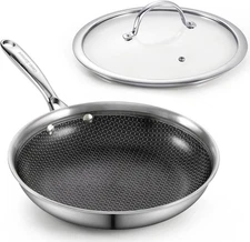 Hybrid Nonstick Frying Pan, 12-Inch Skillet, Multi-Ply Clad Stainless Steel Fry