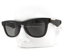 Burberry Sunglasses B 4426 3001/87 Polished Black Dark Gray Pale Gold with Case