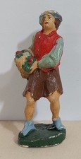 I125184 Pastorello Presepe - Statuina in cartapesta - Uomo con cesta