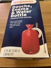 Rubber Douche Enema Bag and Water Bottle Combination System Kit Reusable New