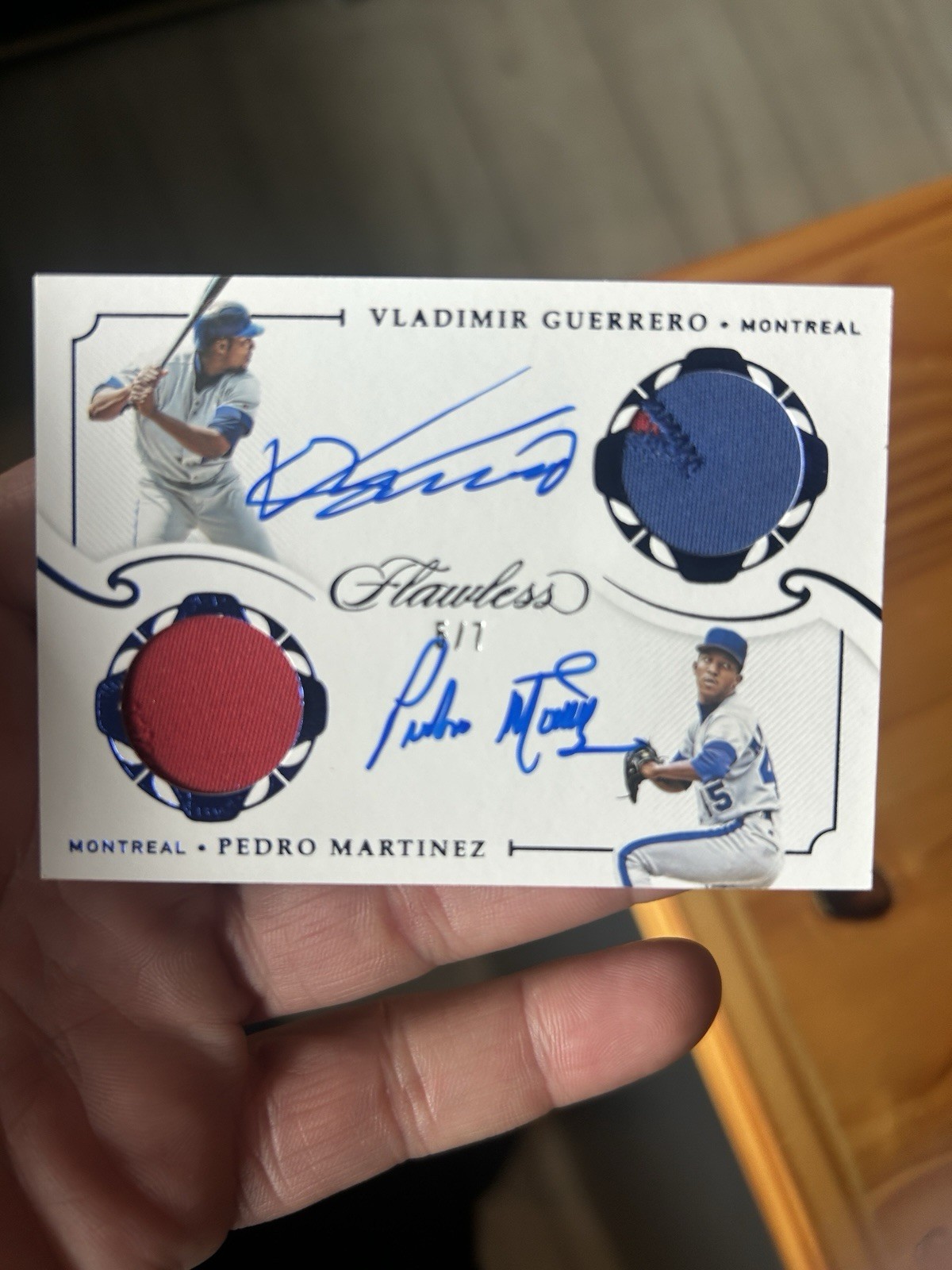 2019 Panini Flawless Pedro Martinez & Vladimir Guerrero Dual Auto /7 Relic view 3