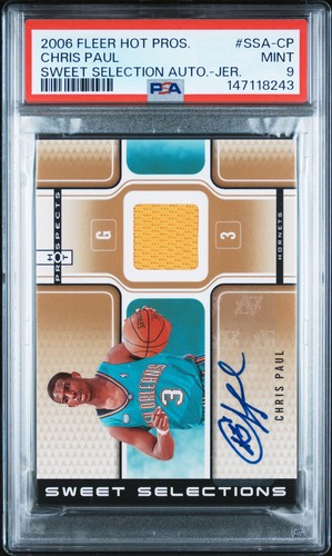 2006 FLEER HOT PROSPECTS SWEET SELECTION AUTOS CHRIS PAUL 21/25 PSA 9 AUTO