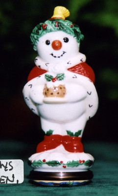 HALCYON DAYS RARE SNOW QUEEN SNOWMAN BONBONNIERE BOXED & PERFECT 