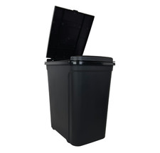 Kitchen Trash Can, 7.6 Gallon Plastic Garbage Bin with Touch Top Lid, Black