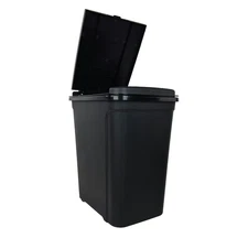 Kitchen Trash Can, 7.6 Gallon Plastic Garbage Bin with Touch Top Lid, Black